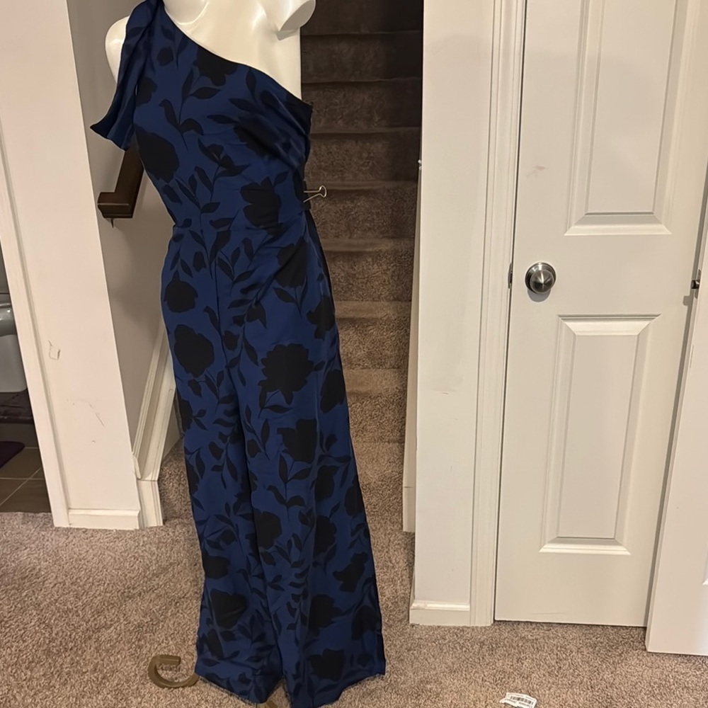 NEW Kate Spade Blue One-Shoulder Jumpsuit Cocktail - Picture 4 of 13